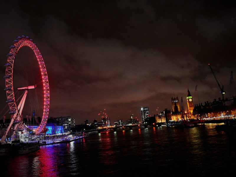 View of London - London Eye and Big Ben from Golden Jubilee Bridges View of London - London Eye and Big Ben from Golden Jubilee Bridges